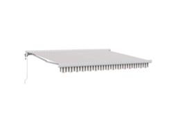Vidaxl Toldo Cinza Claro E Branco 500 × 300 Cm Poliéster E Alumínio