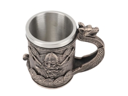 Caneca de Cerveja, Viking, Aço Inoxidável, Resina, Vintage, Grande Capacidade AQUAFORGE