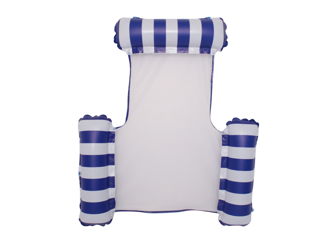 COLCHÓN flutuante inflável hamaca plegable de riscas em forma de U para piscina, azul escuro