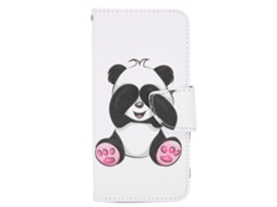 Estojo de Couro para iPhone 12 Pro com panda gigante pintado EOOCOO