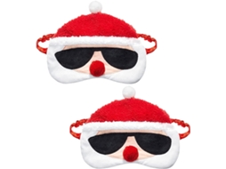 Kit com 2 Máscaras de Dormir do Papai Noel, Pelúcia Divertidas e Fofas com Motivos Natalinos para Adultos e Crianças, Perfeitas para Casa AQUAFORGE