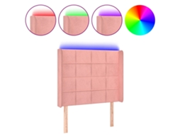 Led Headboard, Led Headboards Vidaxl Cor-de-rosa Veludo (93 X 16 X 118/128 Cm)