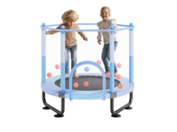 Trampolim Infantil Grande Com Cesto De Basquetebol, Resistente Para Uso Interno E Externo Tekmaquinas