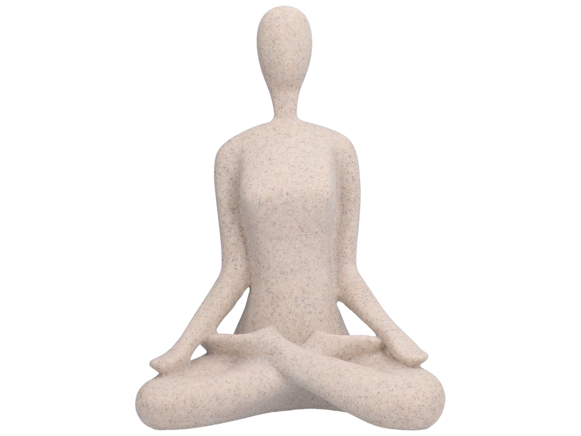 Estátua de Pose de Yoga em Resina Pedregosa para Decoração LAXISCREED