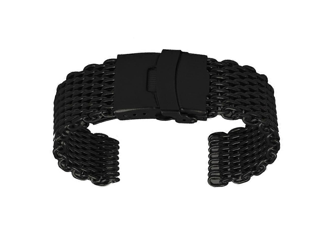 Pulseiras De Relógio De Malha De Aço Inoxidável Para Homens E Mulheres, 17 X 2,4 X 0,3 Cm, Pretas, 1 Pacote Olysi Shop