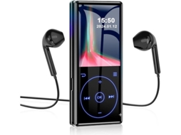 Yizhood 64G Lossless Music Player Portátil com Alto-falante HD, Tela de 2,4" e Gravador de Voz (Preto)