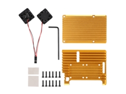 Capa Para Raspberry Pi 4b (material De Liga De Alumínio Com Ventilador De Resfriamento)