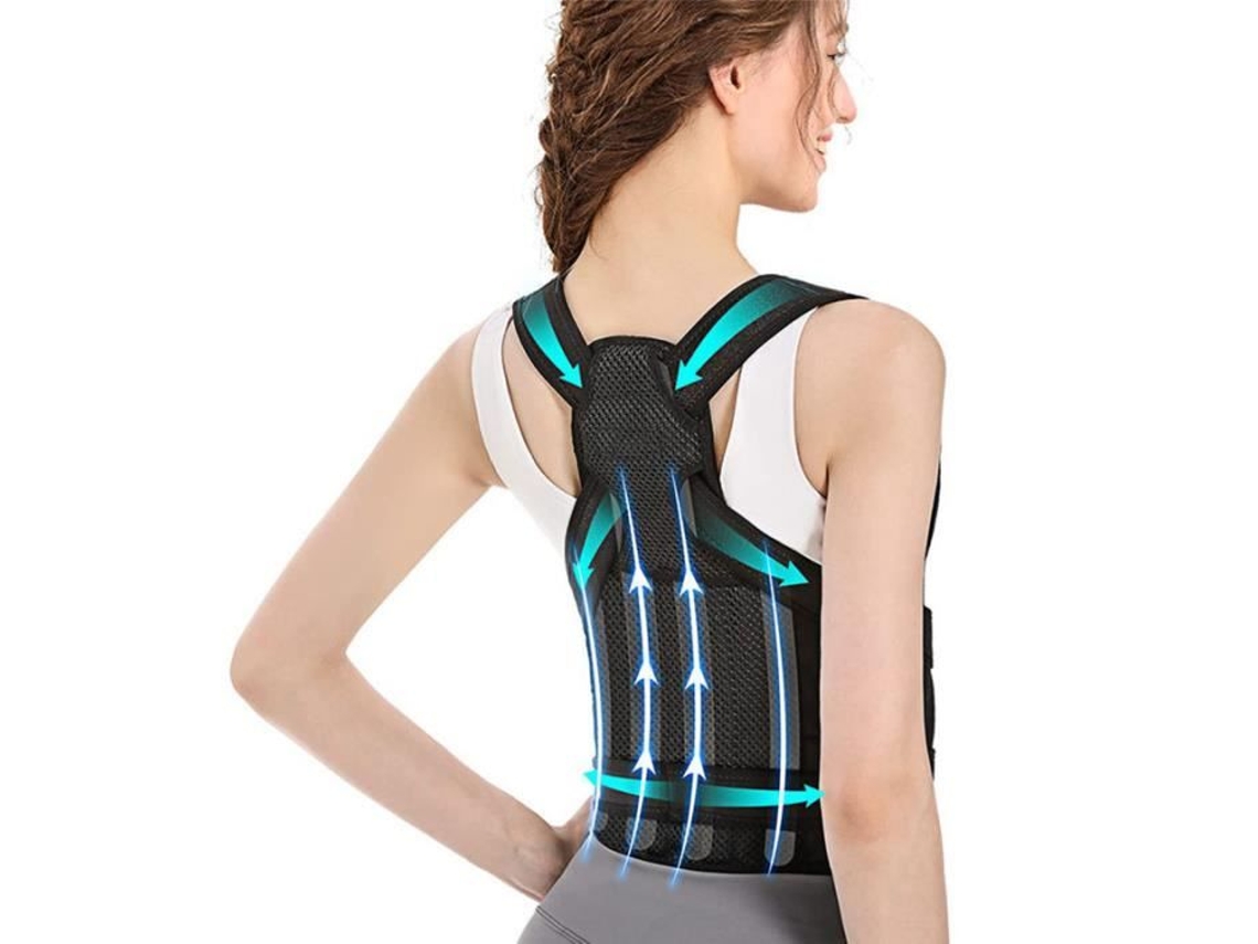 Corretor Postural Para As Costas, Cinto Corretivo Para Aliviar A Dor Nas Costas, Preto