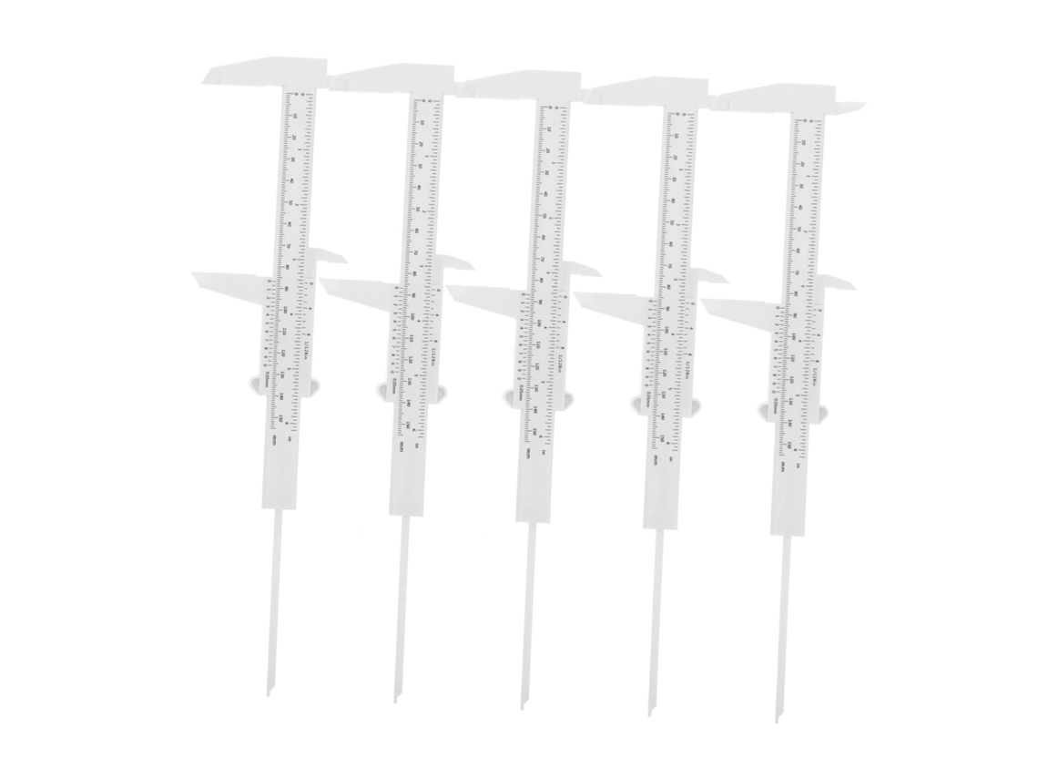 Imikeya Conjunto De 5 Paquímetros Vernier Plástico Para Medição, Régua