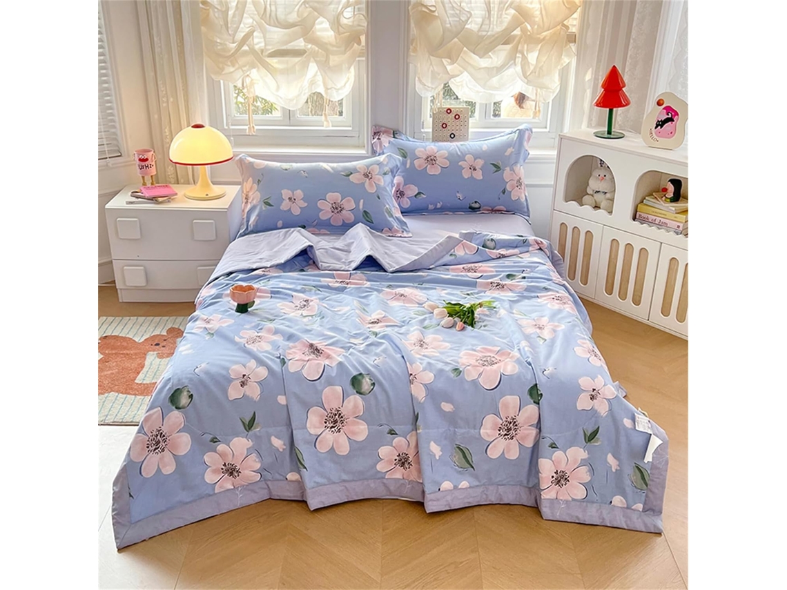 Colcha Acolchoada Fansu 3 5 Tog em Algodão Ideal para Ar Condicionado com Enchimento Sofá e Almofadas Estampa