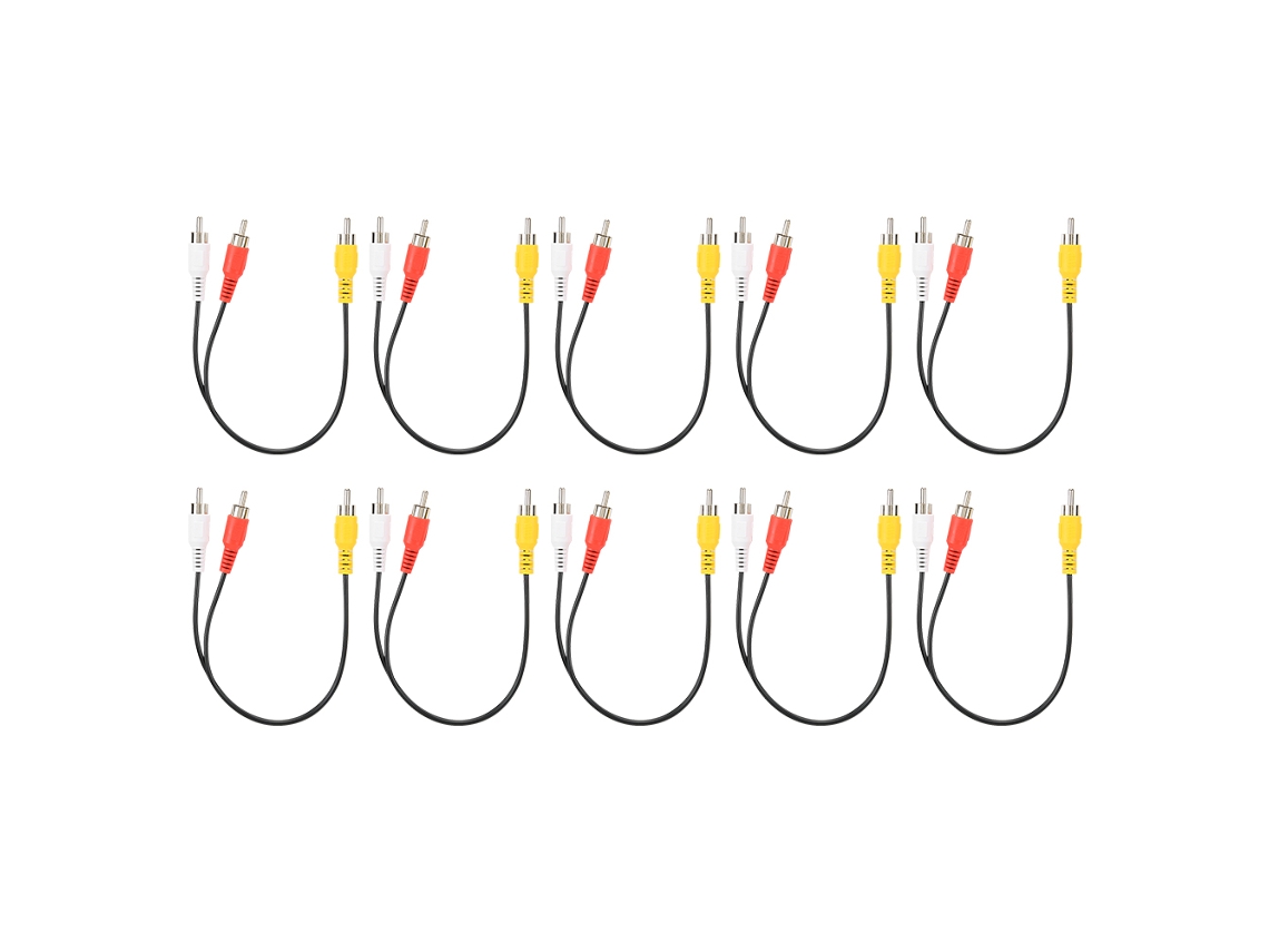 Aetheria 10pcs Adaptador de Áudio Rca Macho para Duplo Rca Macho Estabilidade Estrutural