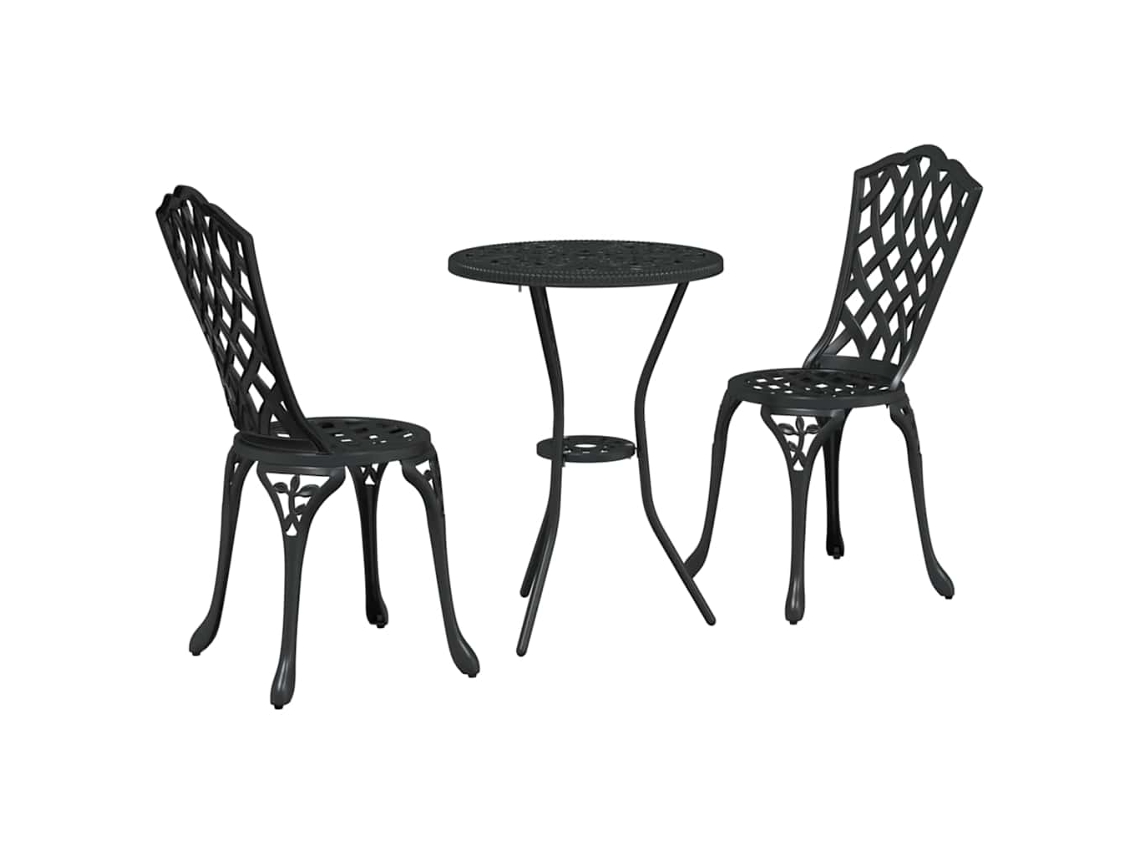 Conjunto de Bistrô de Jardim 3 Peças Alumínio Marrom MAISON EXCLUSIVE