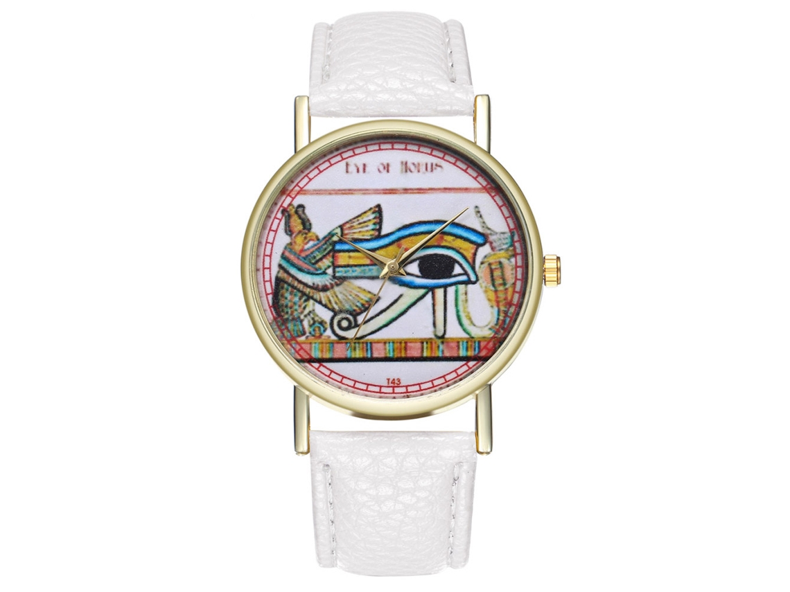 Relógio de pulso Zhoulianfa Casual Couple Quartz com pulseira de couro PU e mostrador redondo branco.