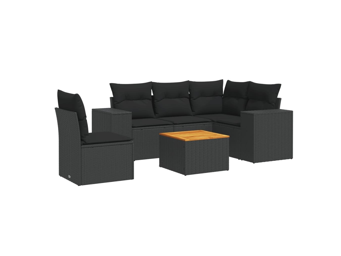 Garden Sofa Set, Garden Sofa Sets Vidaxl Preto Rattan / Vime (n/a)