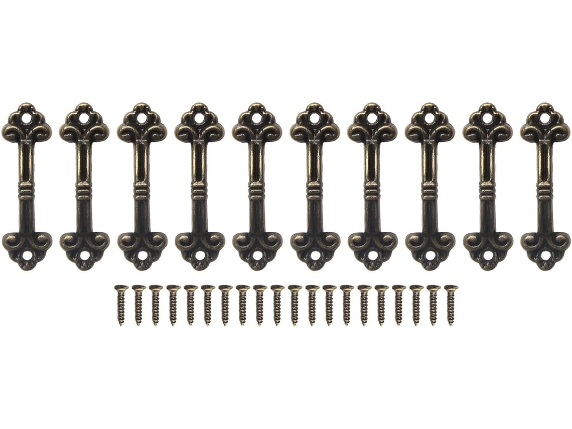 Conjunto De 10 Puxadores Vintage Para Gavetas, Em Liga De Zinco Com Acabamento Bronze Antigo, Ideais Para Caixas De