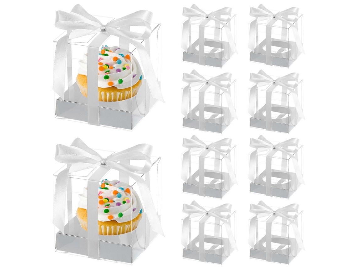 Conjunto De 10 Caixas Transparentes Para Embalar Cupcakes, Caixas Para Presentes, Caixas Para Bolos, Caixas Decorativas. Hengjian