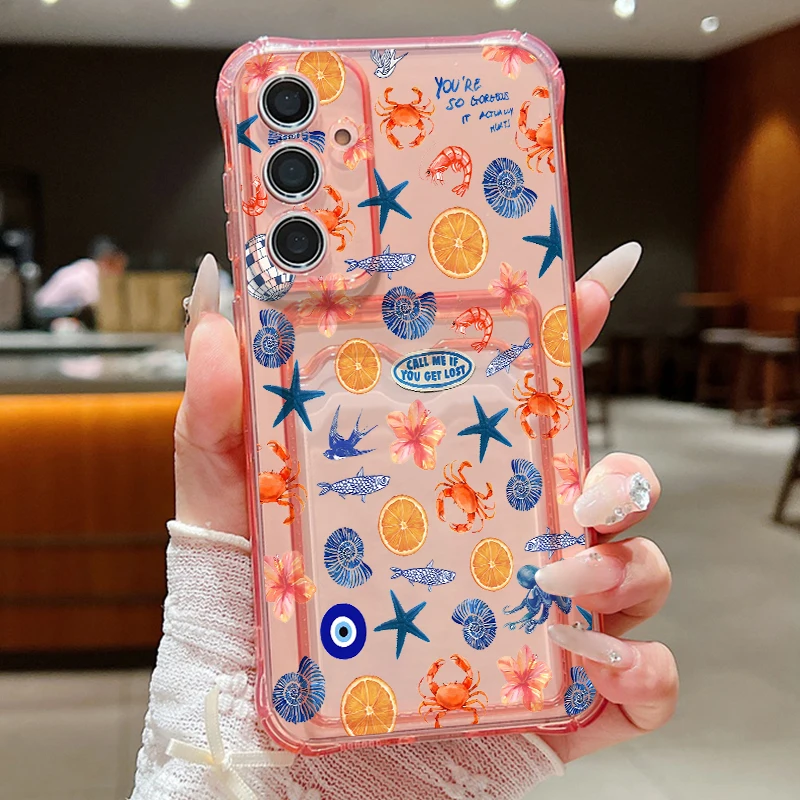 Capa Para Celular Samsung Com Estampa De Peixe (rosa), Capa Traseira De Tpu Macio.