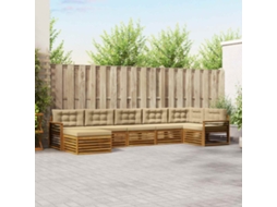 Vidaxl Conjunto De Sofás Para Exterior 7 Pcs Natural E Bege