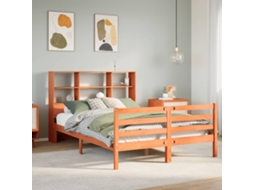 Vidaxl Cama Com Estante Sem Colchão 150x200 Cm Madeira Maciça