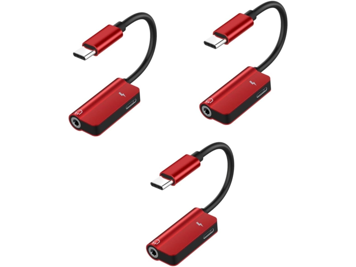 Adaptador Profissional de 3 Peças Tipo C para Fones de Ouvido, Conversor Prático SFUSHOS