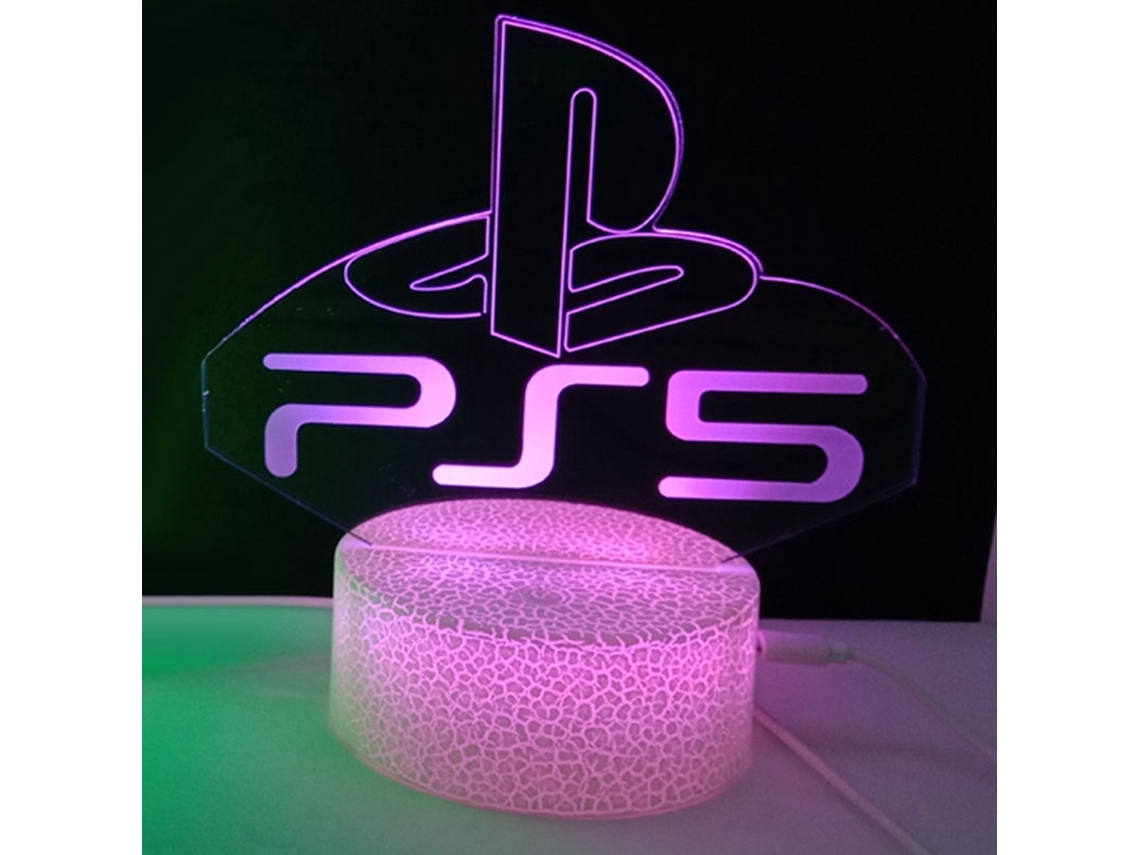 Presente Criativo Decoração de Sala de Jogos Abajur Noturno Modelo Crack Base Crack Ps5 Base Crack Ps5 Touch Conjunto Colorido Slowmoose