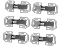 Dobradiças De Aço Para Armário, Conjunto 6 Peças, Cor Prata, Móveis E