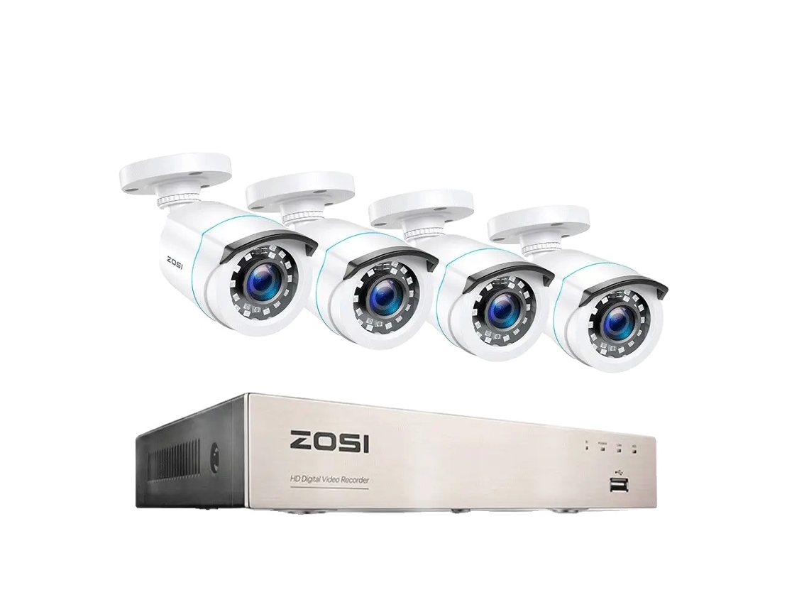 Sistema De Segurança Residencial, Dvr H265, Visão Noturna, 8ch Dvr Com 4 Câmeras, 1t Oem
