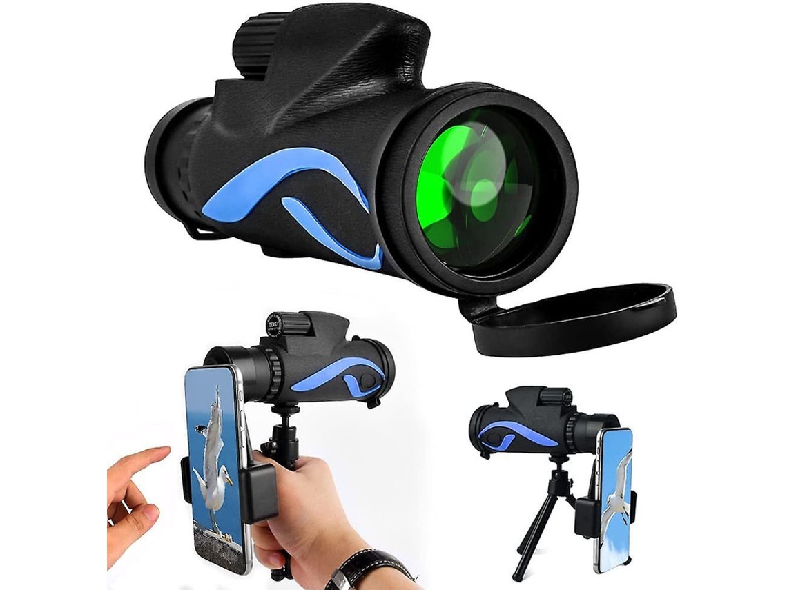 Telescópio Monocular 12x50 Hd Bak4 Prisma Adaptador Smartphone Viagens Caminhadas Vida Selvagem Preto Bestvite