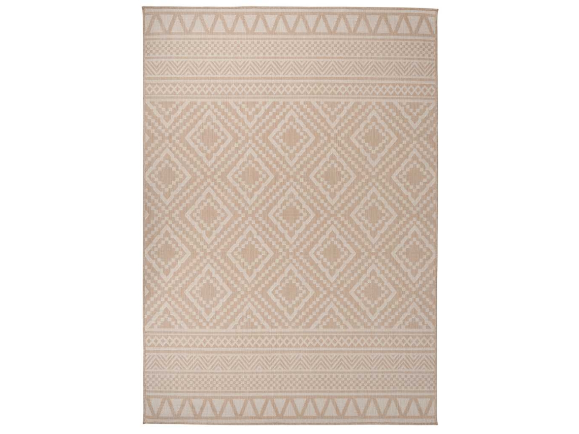 Vidaxl Tapete De Tecido Plano P/ Exterior 140x200 Cm Riscas Castanhas