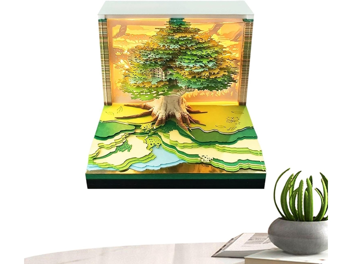2027 Calendrier 3d Pièce De Temps Bloc-notes Lumineux En Forme D'arbre