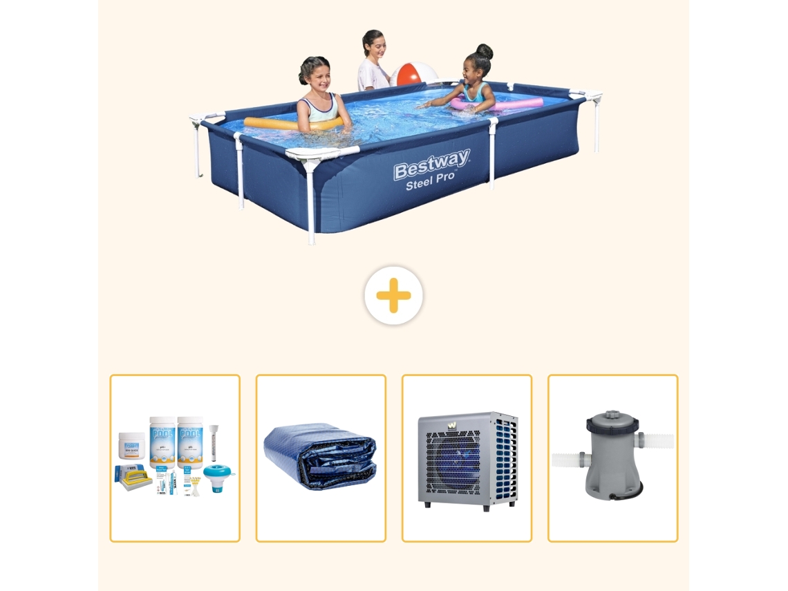Bestway Piscina Bestway Steel Pro Retangular - 221x150x43 Cm - 5-peças S128