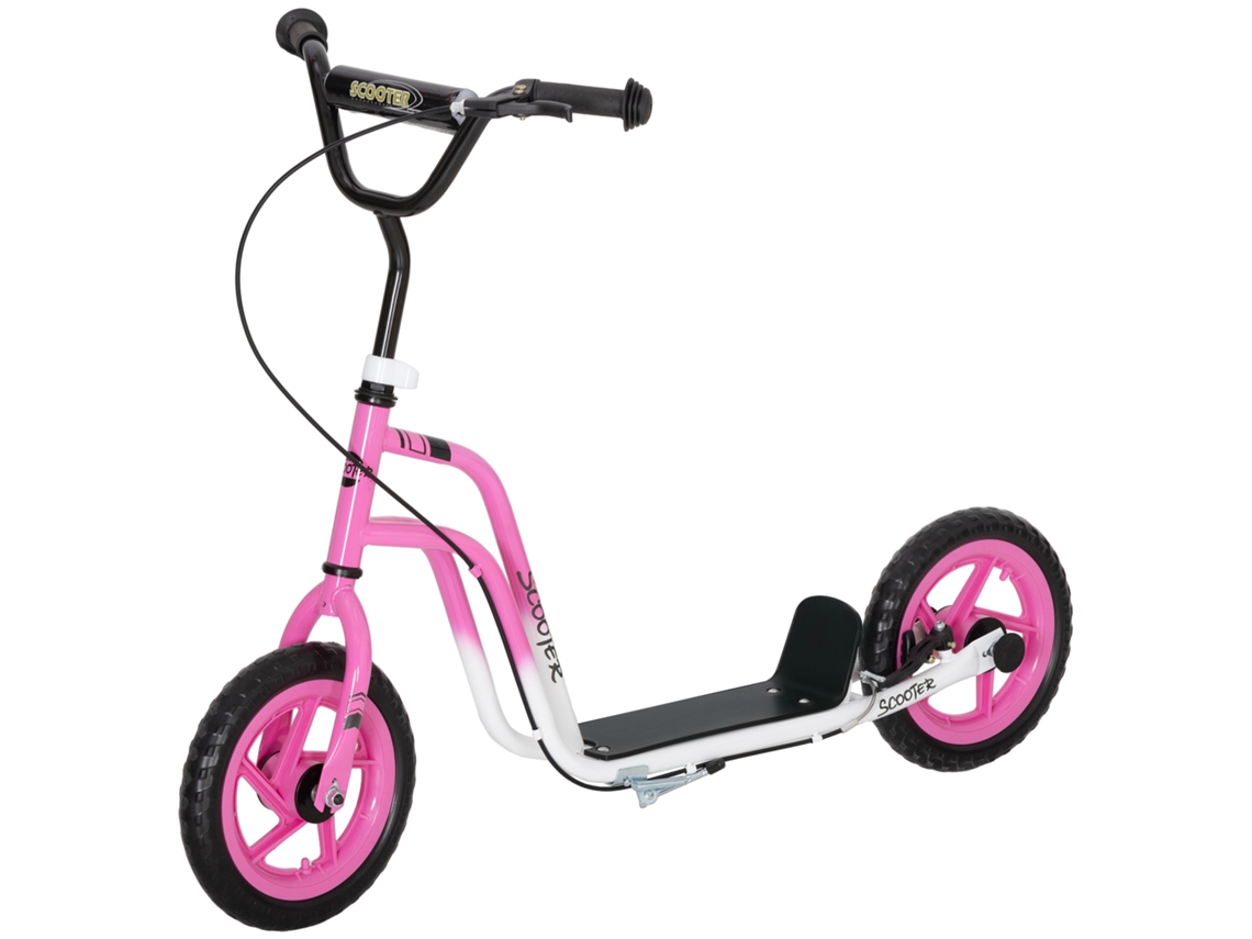 Patinete Infantil Com Guidão Ajustável,rodas Grandes,descanso,freio De Mão,para Crianças De 5 A 12 Anos,rosa.