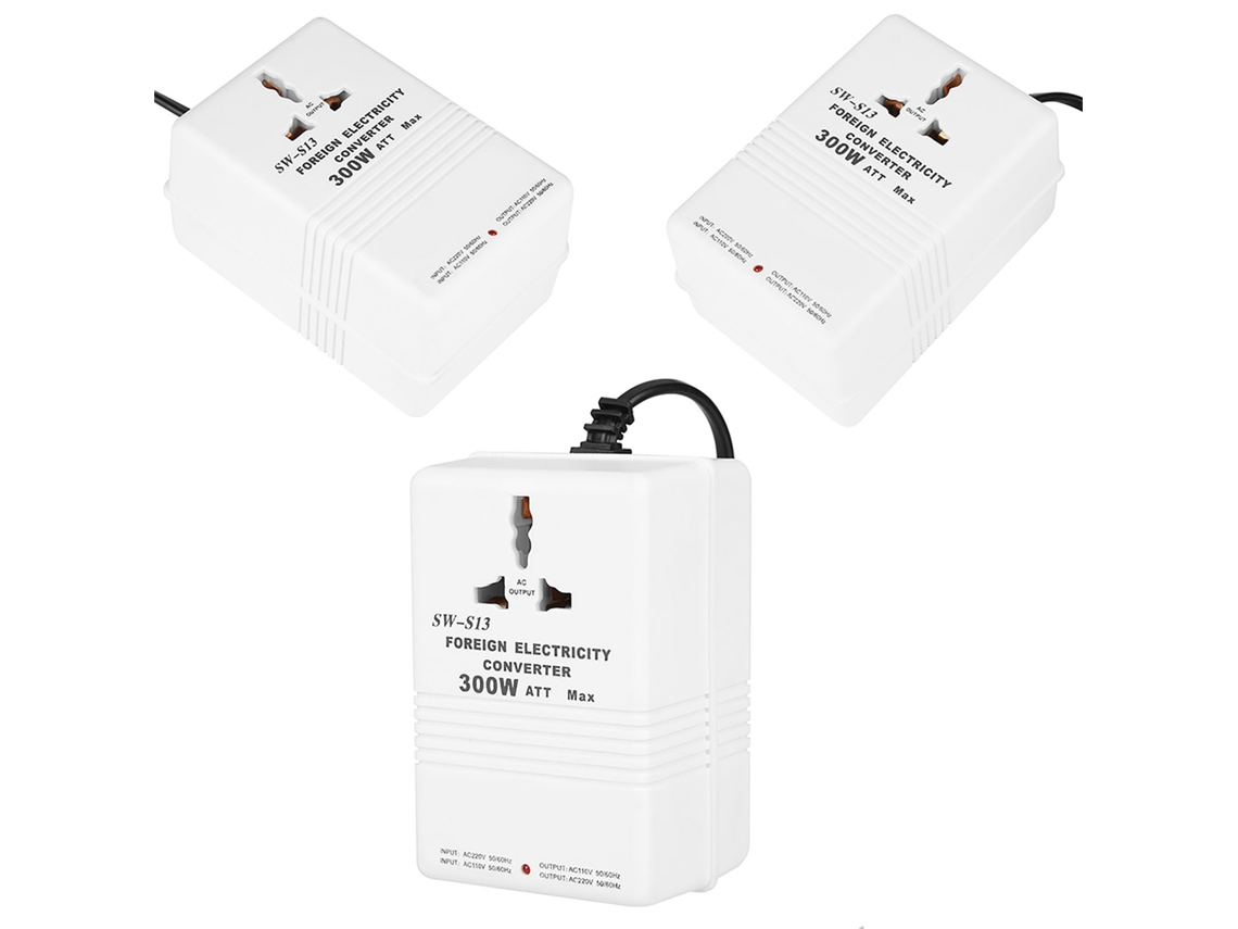 Transformador De Energia Ca De 300w, Converte 220v Para 110v E Vice-versa, Plugue Americano, Conversor Internacional.