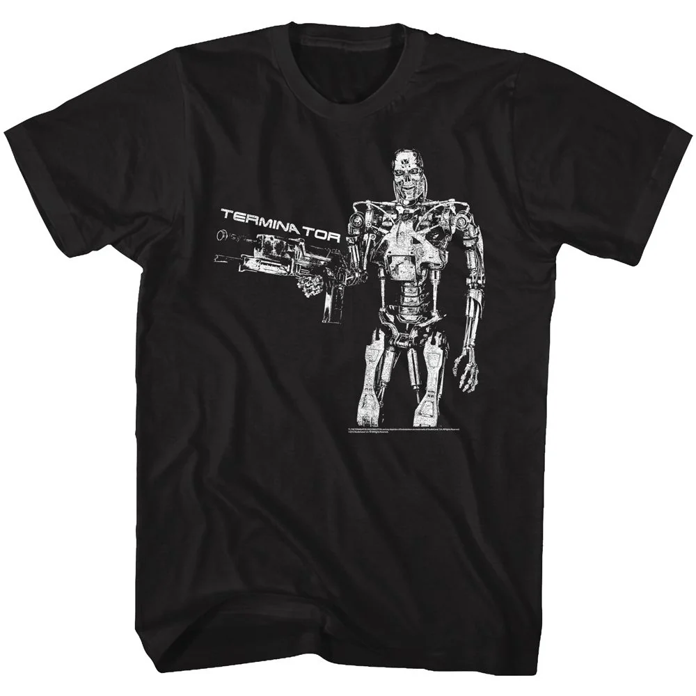Unisex Adult T-shirt Rockinstone Terminator Boom Black Sizexl