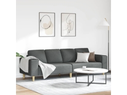 Vidaxl Sofá De Sala De Estar Cinza Escuro 250 X 77 X 76 Cm Poliéster