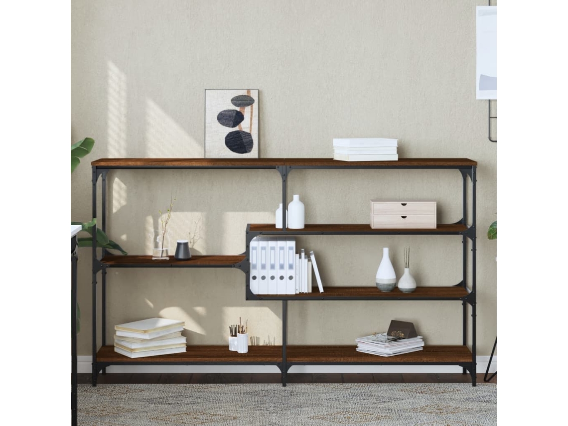 Vidaxl Mesa Consola 160x32x95 Cm Derivados Madeira Carvalho Castanho