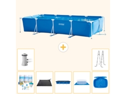 Intex Piscina Com Estrutura Retangular - 450x220x84 Cm - 8-peças S20068