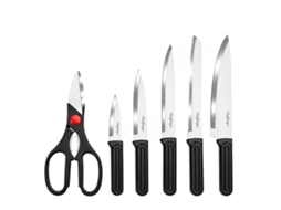Conjunto de Facas 7 Peças com Bloco de Arrumação, Tesoura e Cabos Ergonómicos CHEFFINGER