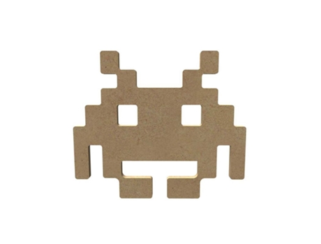 Extraterrestre invasor de espaço em madeira MDF para decorar - 15 cm Gomille