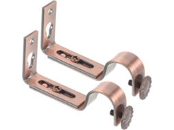 2 Peças Suporte Ajustável Para Varão De Cortina 18, 22 Mm(cobre Vermelho)