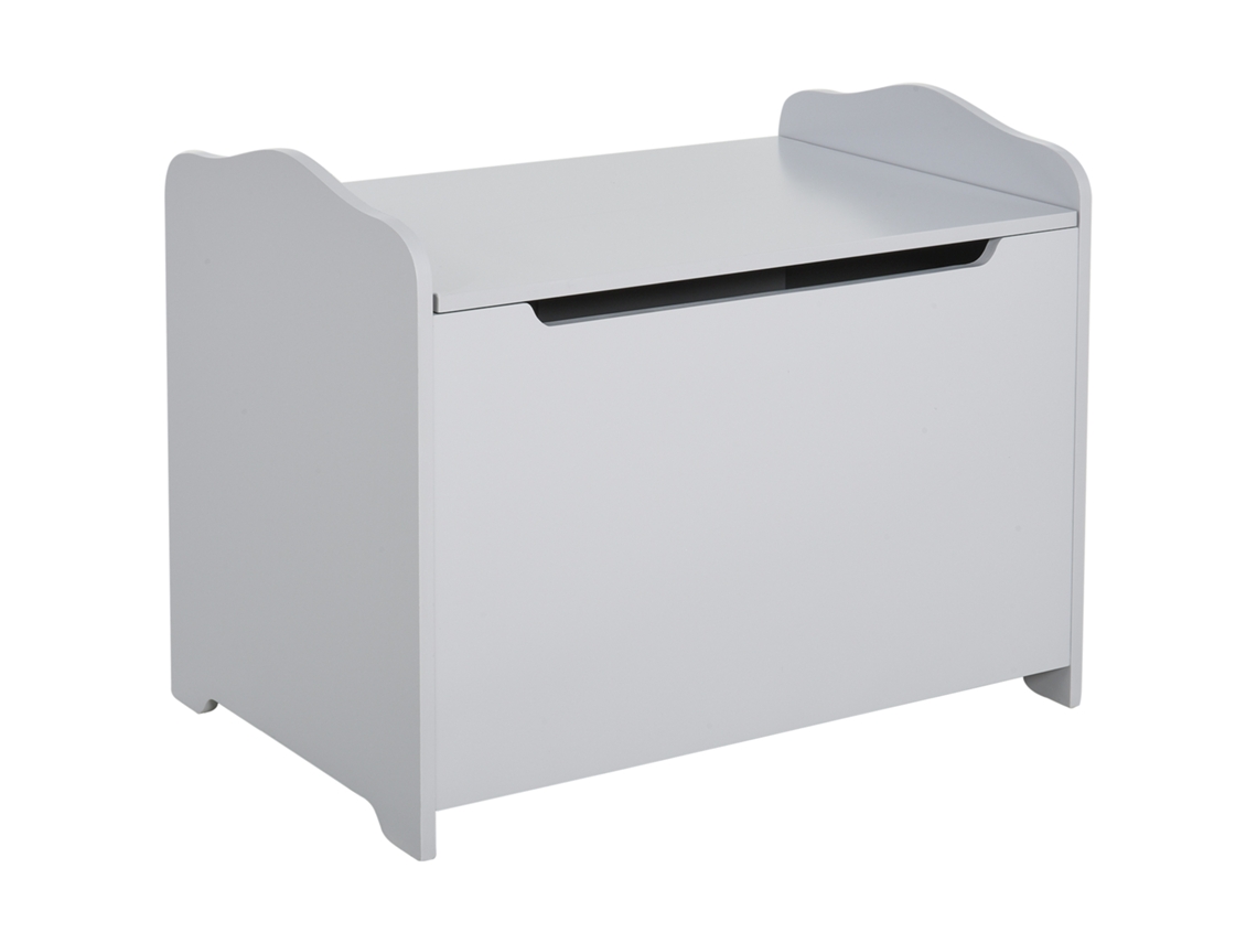 Cassapanca Portagiochi In Wood. Bench Container For Cameretta Coperchio With Pistone Pneumatico. 60x40x48cm. Gray