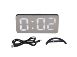 Despertador digital multifuncional LED Baok com 2 portas USB e ajuste automático de brilho para quarto e escritório (TS-8201-HW)