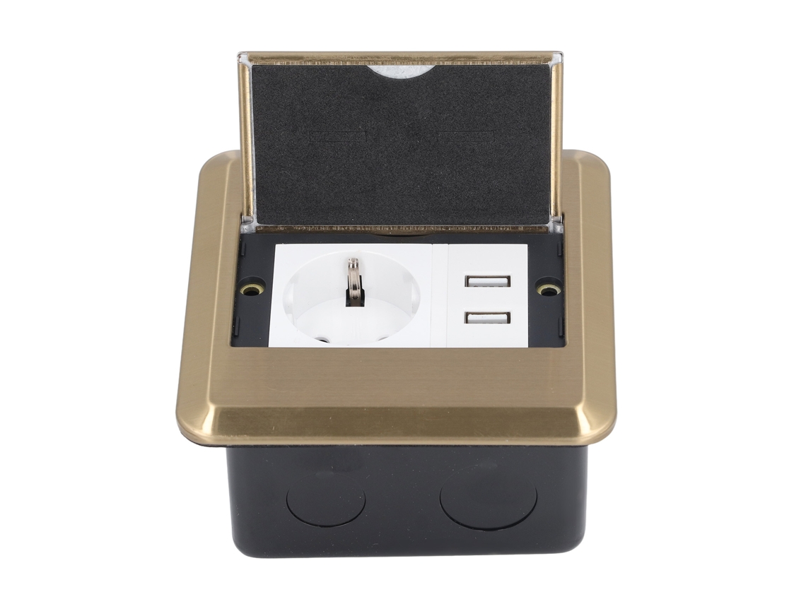 Laxiscreed Caixa De Ligação De Mesa Com 2 Tomadas E 2 Portas Usb Para Escritório