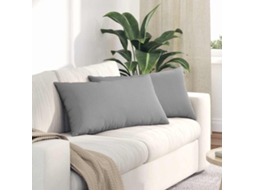 Vidaxl Travesseiros De Sofá 2 Unid. Tecido Cinza Nuvem 80 X 40 Cm