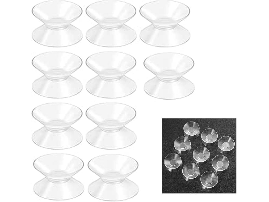 10 Ventosas Dupla Face, Pequenas E Transparentes.