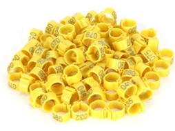 Conjunto de 100 anéis genéricos para patas de pássaros, 10 mm, numerados de 001 a 100 para facilitar a identificação das aves.