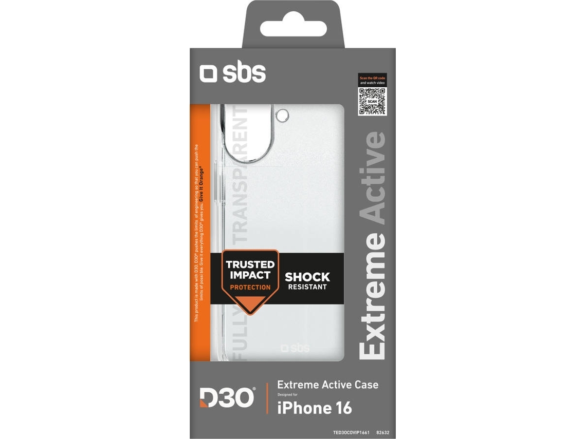 Capa SBS Extreme iPhone 16 (Outlet Caixa Aberta - Transparente)