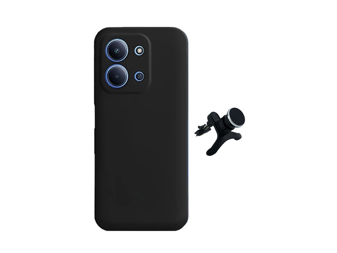 Kit Suporte Magnético Com Pernas Capa Proteção Silicone Gift4me Para Xiaomi Poco C85 - Preto