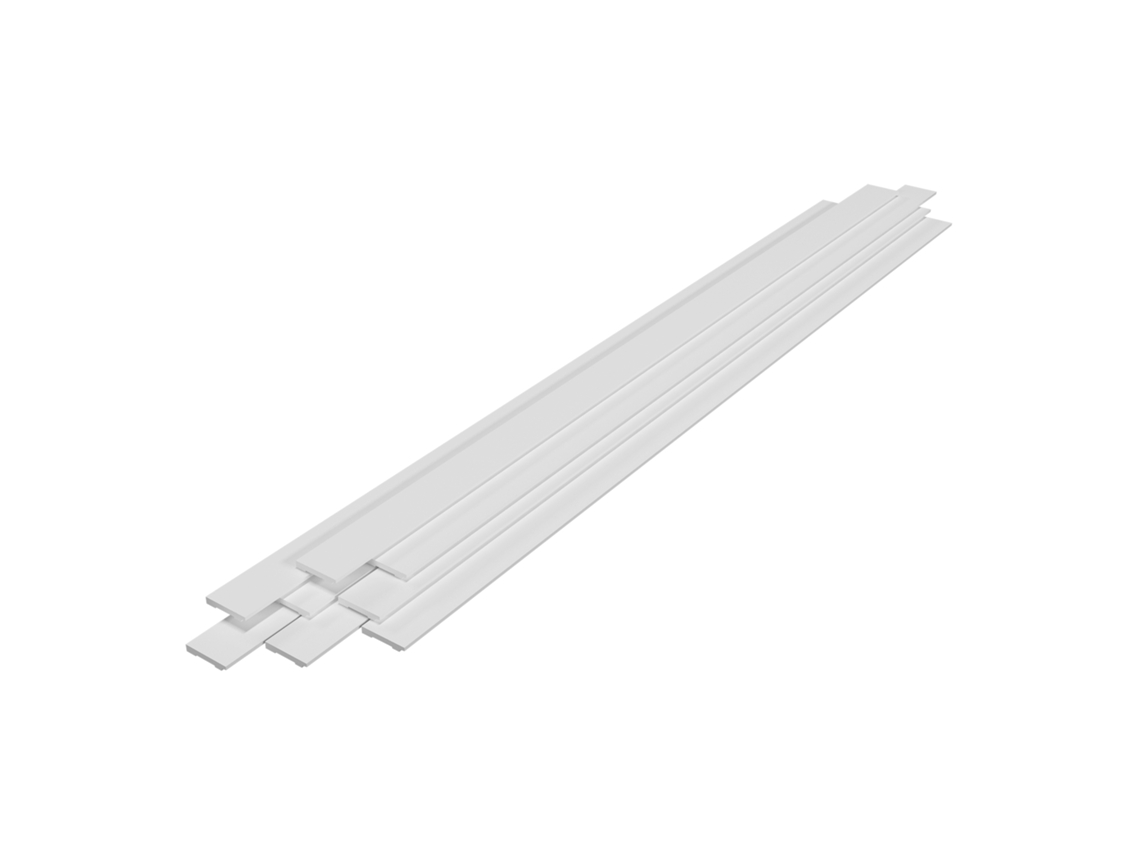 Conjunto de 8 Rodapés de Plástico Ps Coevorden 195X9Cm Branco NEU.HAUS