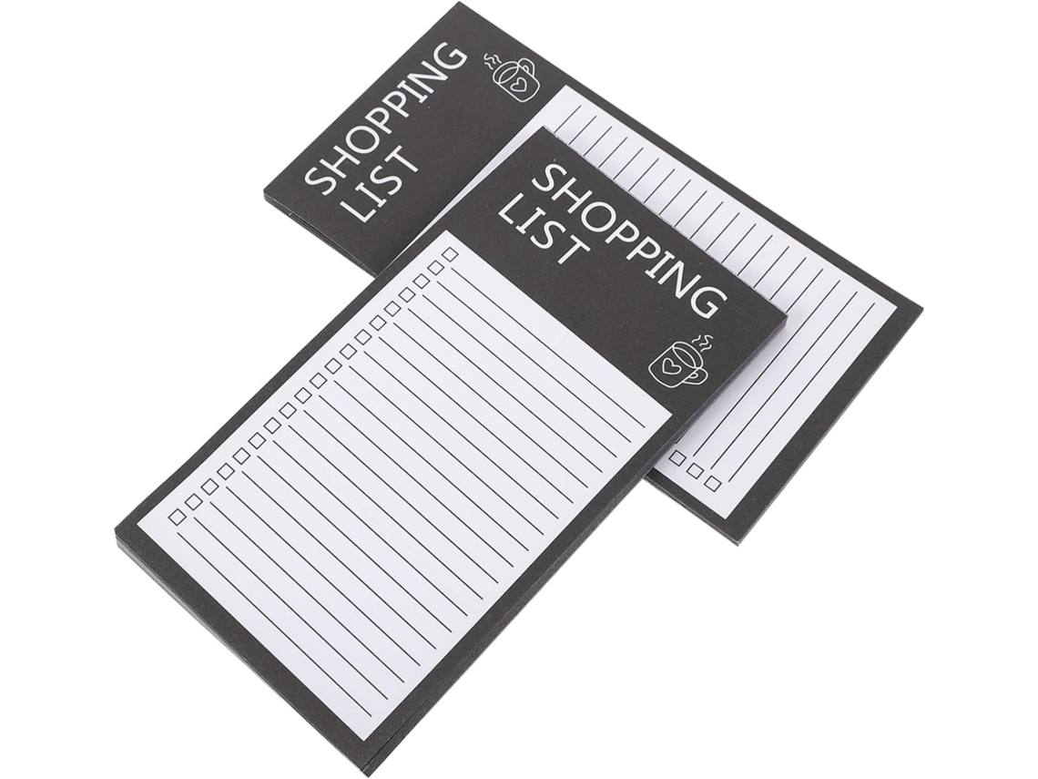Planificador De Lista De Cursos 2 Livres Em Papel Noir, Bloc Note